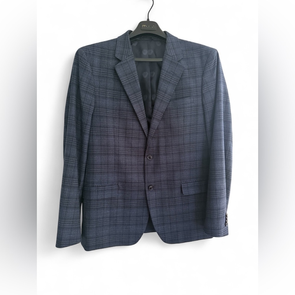 Vince Camuto Dark Blue Plaid Blazer